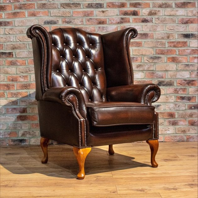 chesterfield wing back armchair