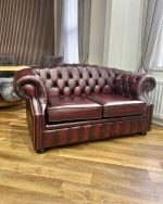 Chesterfield Derbyshire: Two-seater Leather Sofa