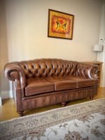 brown leather sofa