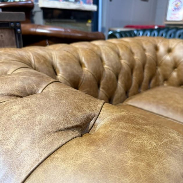 tan leather chesterfield